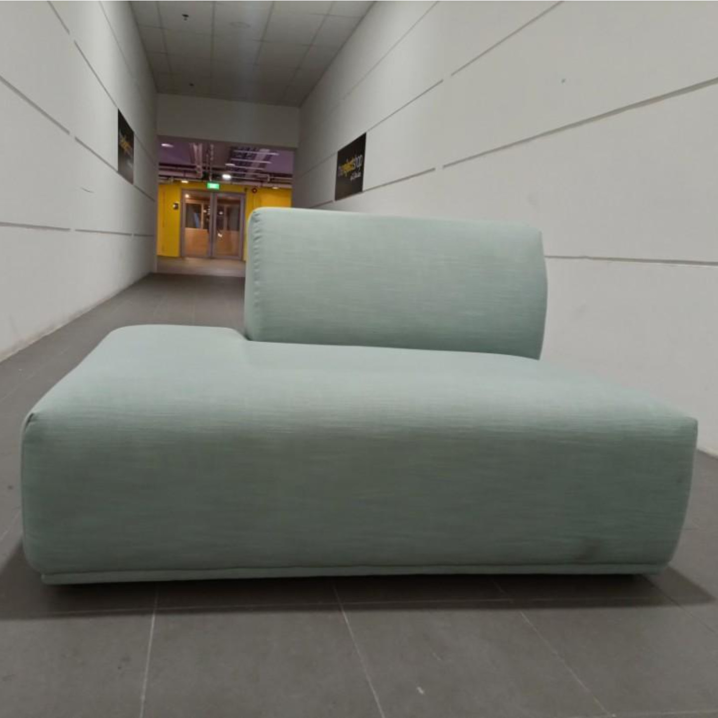 HYEKYO Left Chaise Sofa in PASTEL GREEN FABRIC