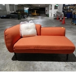 LYNDA 2 Seater Orange Corner Sofa with Armrest on Right when seated