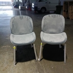 2 X VOLKZ Chair in VELVET LIGHT GREY with Gold Frame