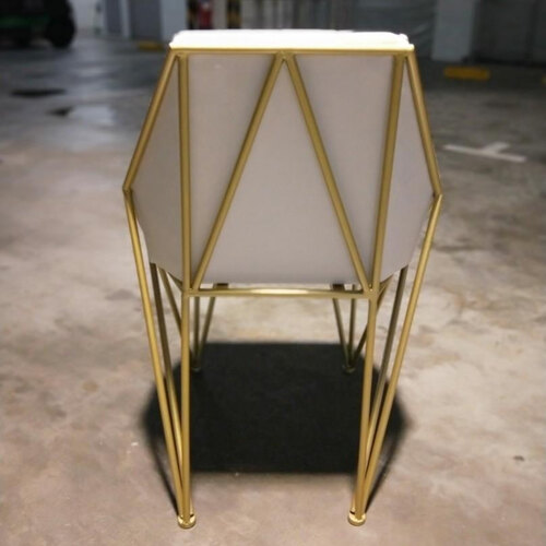 KRAFT X Frame Dining Chairs in WHITE on GOLD Frame