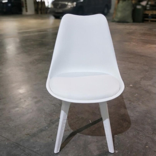 4 x VARIS Designer Scandi Dining Chair in WHITE SET