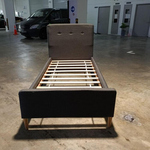 ABIGAIL Single Bedframe in DARK GREY FABRIC