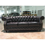 PRE-ORDER BOTTEVA 3 Seater Chesterfield Sofa in Gloss Black PU - Est Delivery in Early May 2021