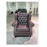 AMANIA Classical Dark Brown PU Arm Chair