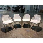 4 piece KRAFT X Frame Dining Chairs in WHITE on GOLD Frame