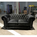 SALVADO II 2 Seater Chesterfield Sofa in VELVET BLACK