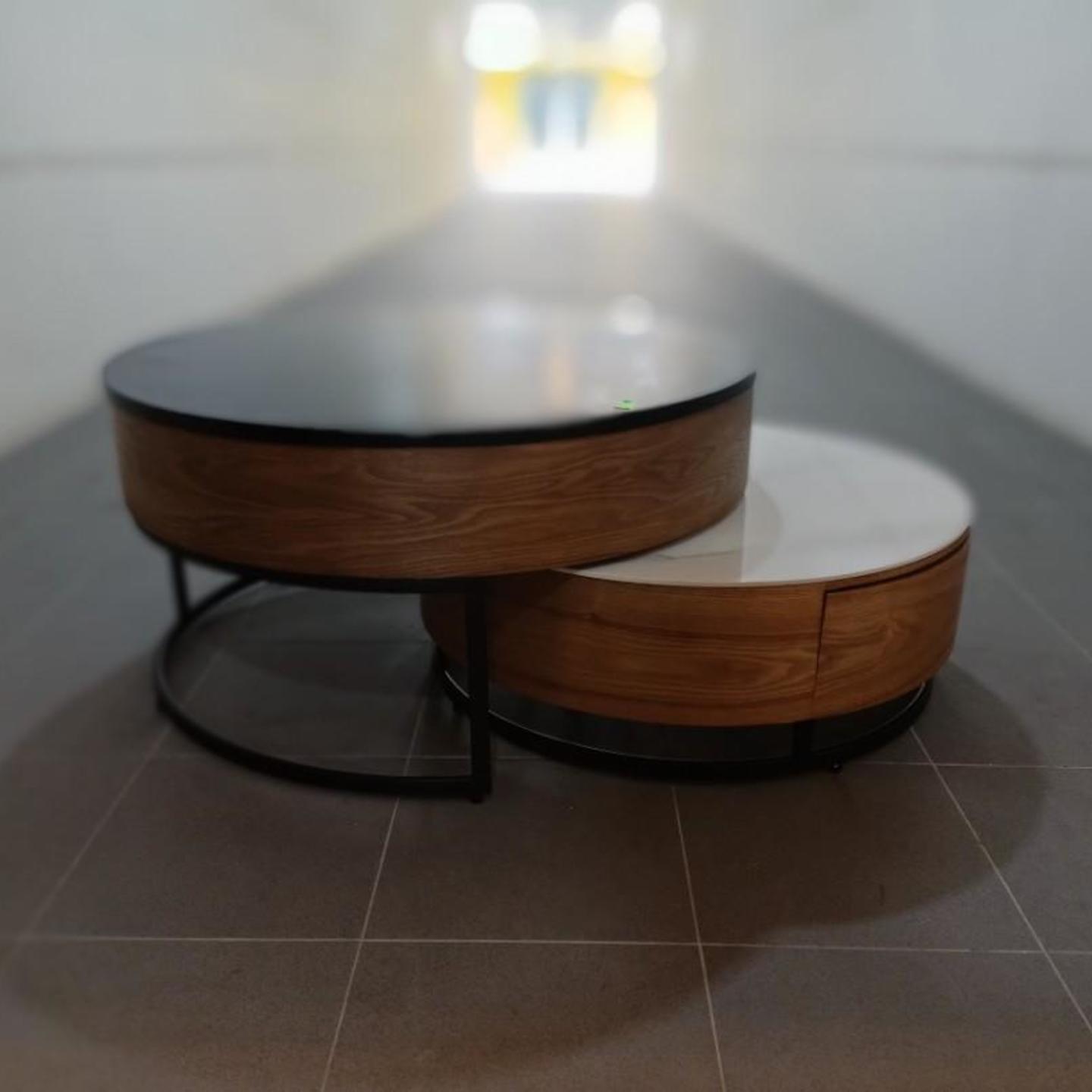 DARIUS II Nesting Coffee Table in BLACK & WALNUT