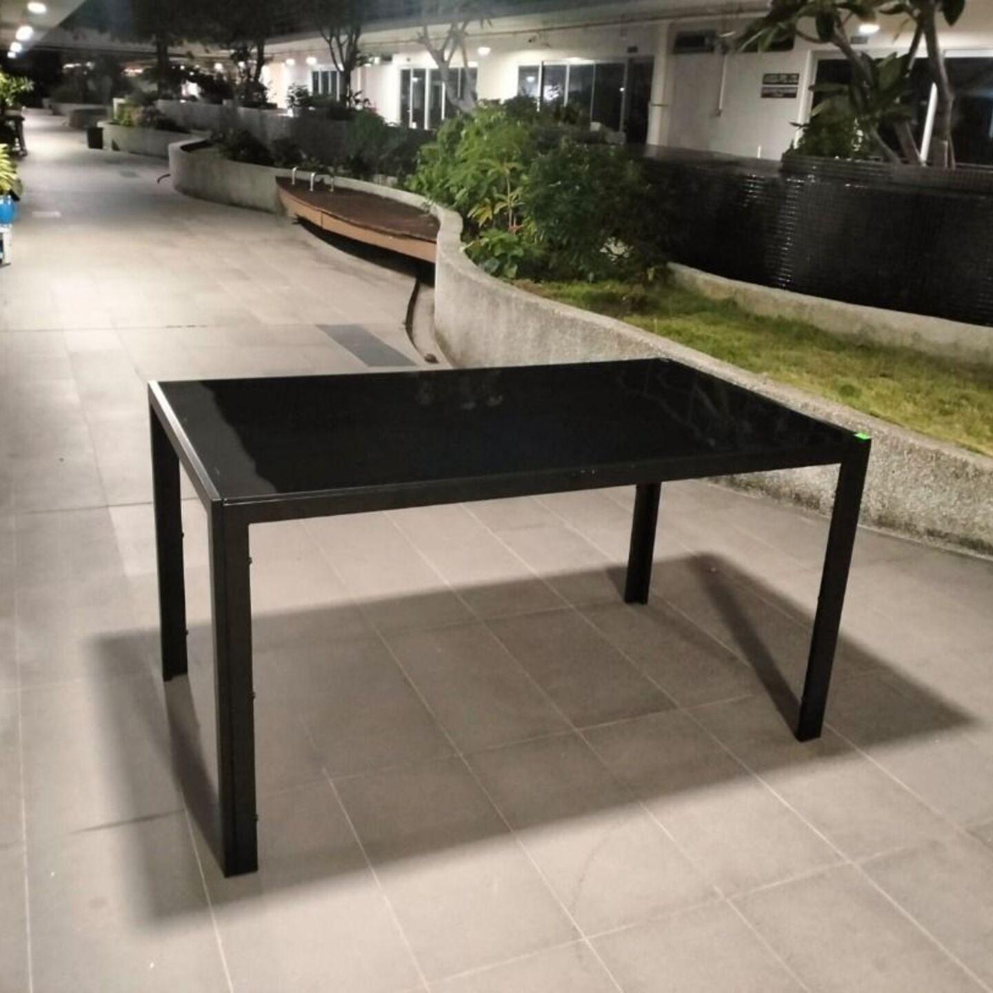 SHONA Black Tempered Glass Dining Table
