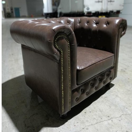 PRE ORDER SALVADORE Single Seater Sofa in DARK COCO BROWN PU - Estimated Delivery in End Feb 2022