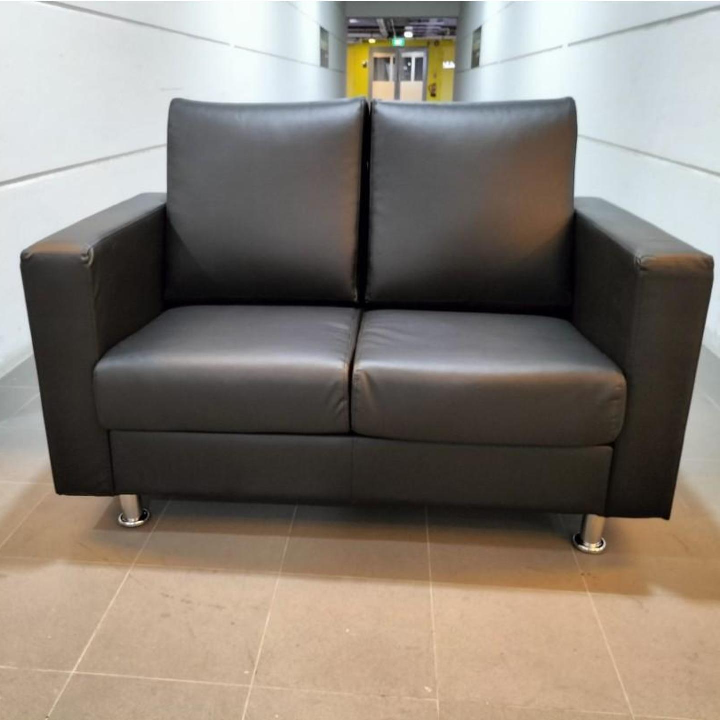 AGUSTA II 2 Seater Sofa in BLACK PU