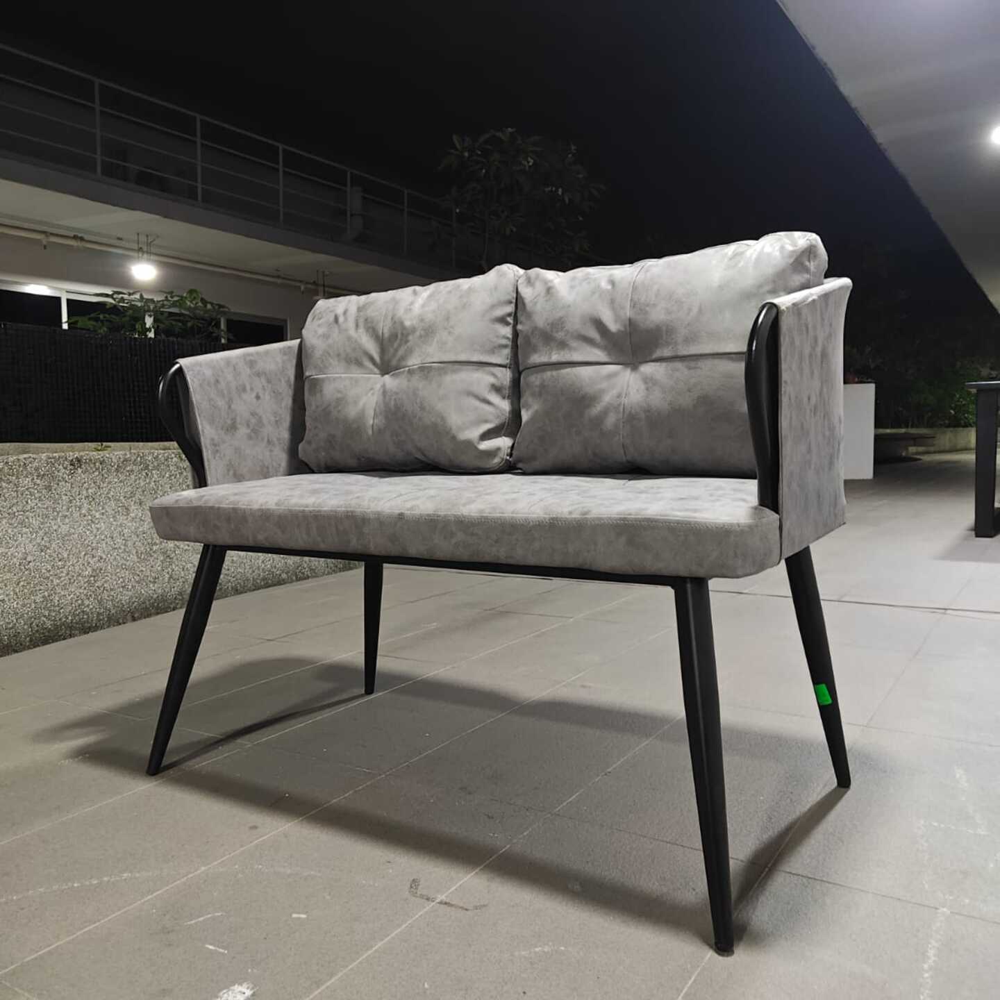 LOWNDES INDUSTRI Series 2 Seater Dining Bench in GREEN PU