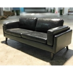 VENZENI 3 Seater Designer Sofa in GLOSS BLACK PU
