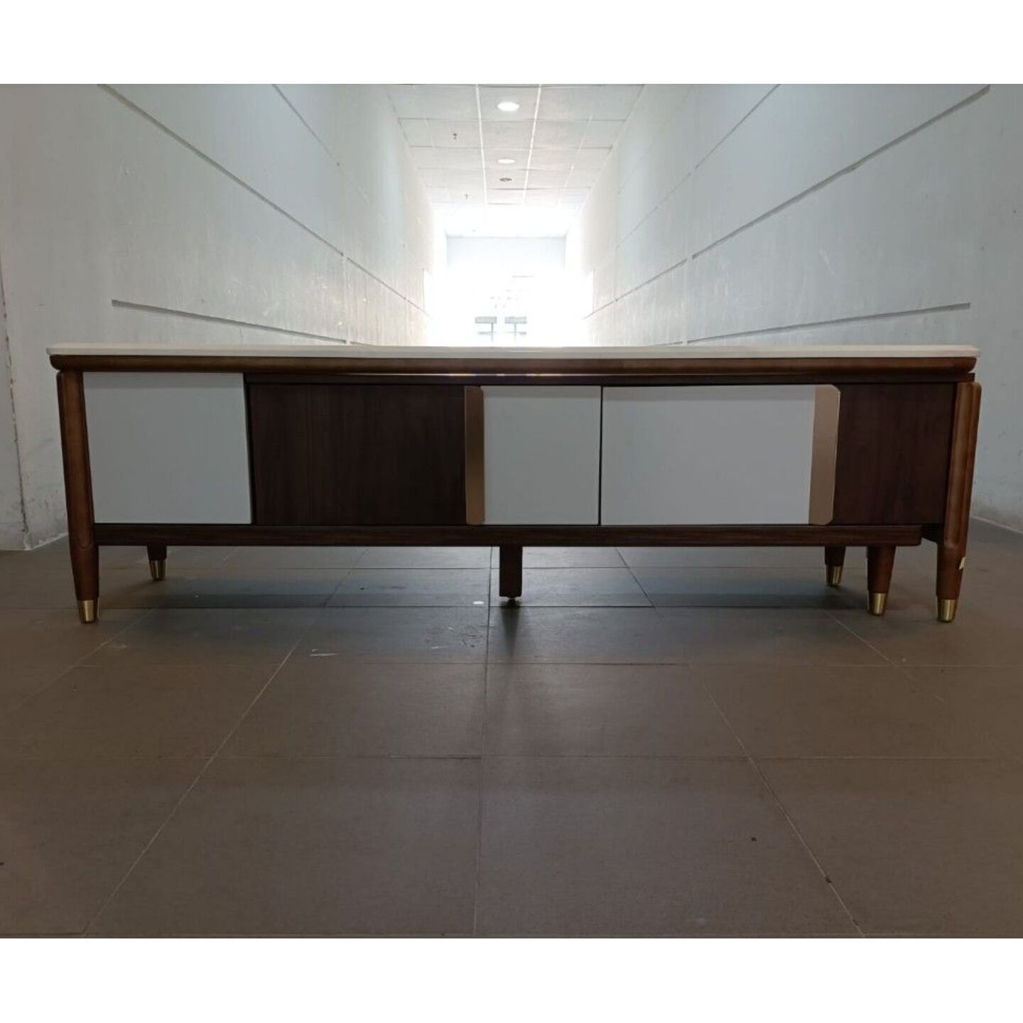 SELINE Extendable TV Console with Marble Top