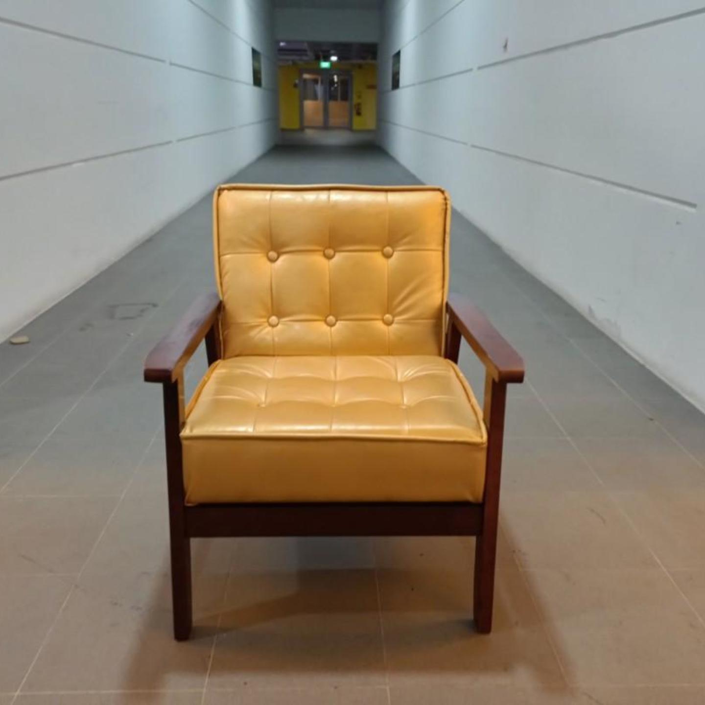 VANZ Designer Single Armchair in GOLD PU