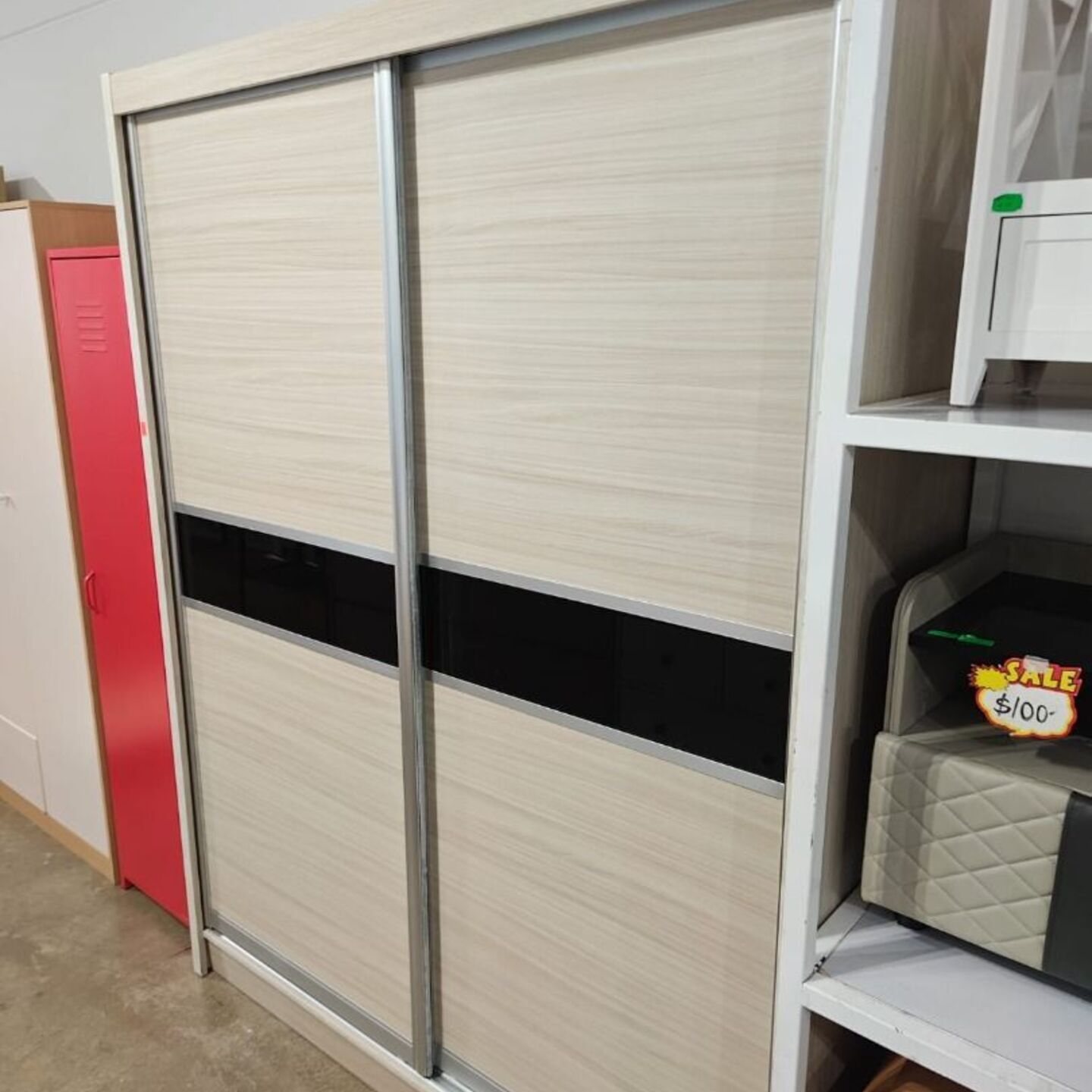 DALR 5ft Sliding Door Wardrobe in WHITE WASH