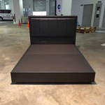 BALTANO Faux Leather Queen Bed frame in BLACK