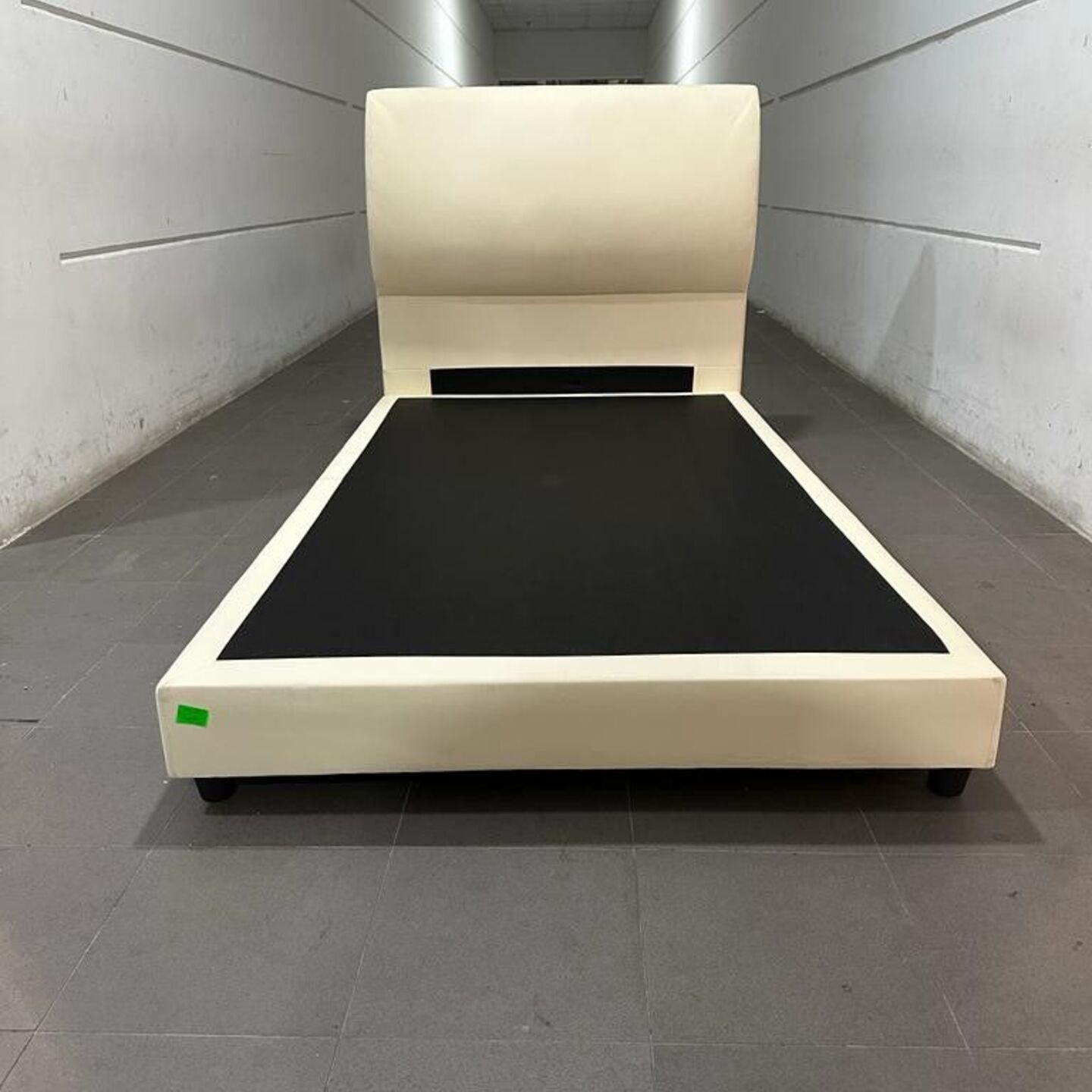 HUXLEY Super Single Bedframe in CREAM Faux Leather