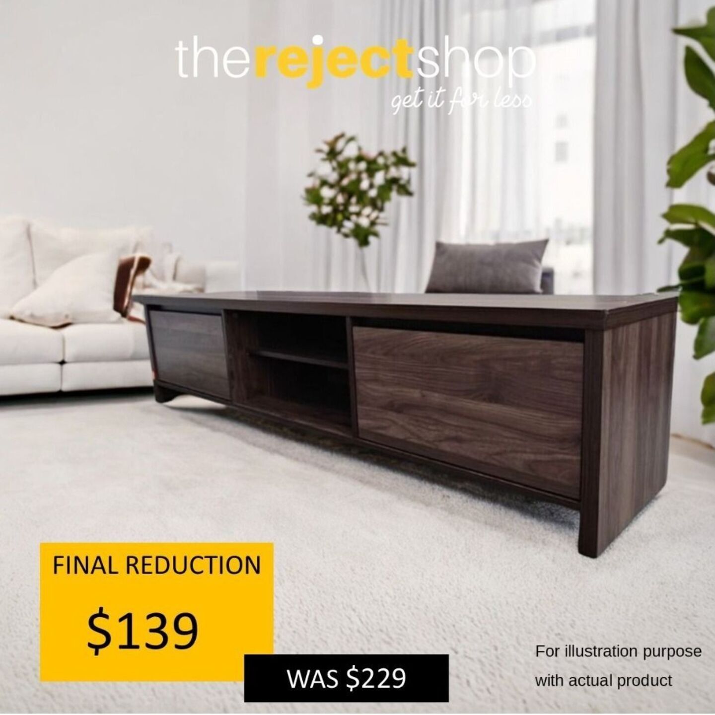 BERELNET TV Console in WALNUT