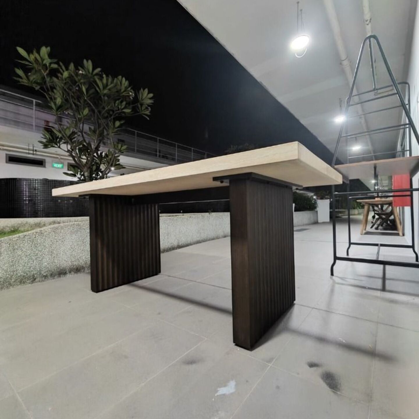 SANTI Travertine Dining Table