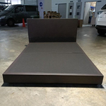 GASTEN II Faux Leather Queen Bedframe in BROWN