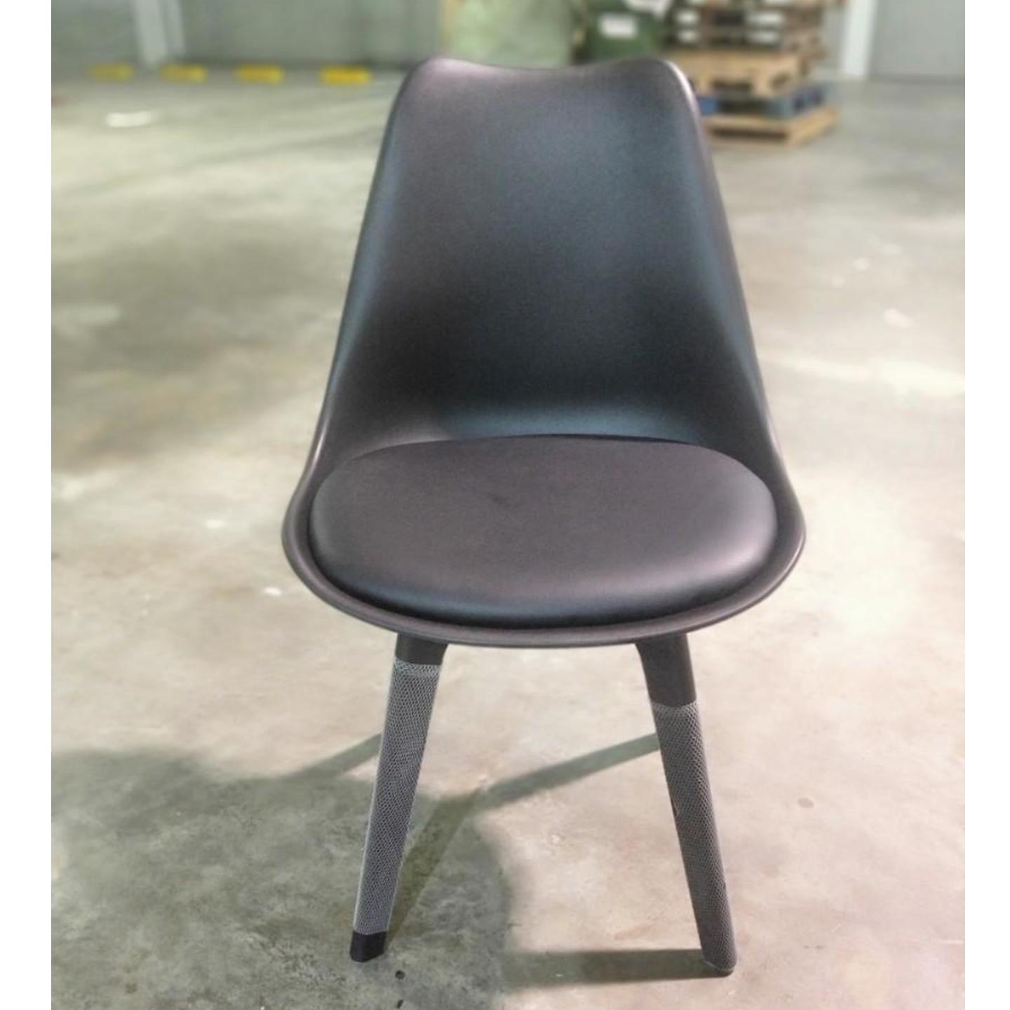 4 x VARIS Designer Scandi Dining Chair in BLACK SET