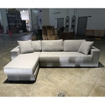 RAXXON L-Shaped Sofa in LIGHT GREY FABRIC - RIGHT WHEN SEATED