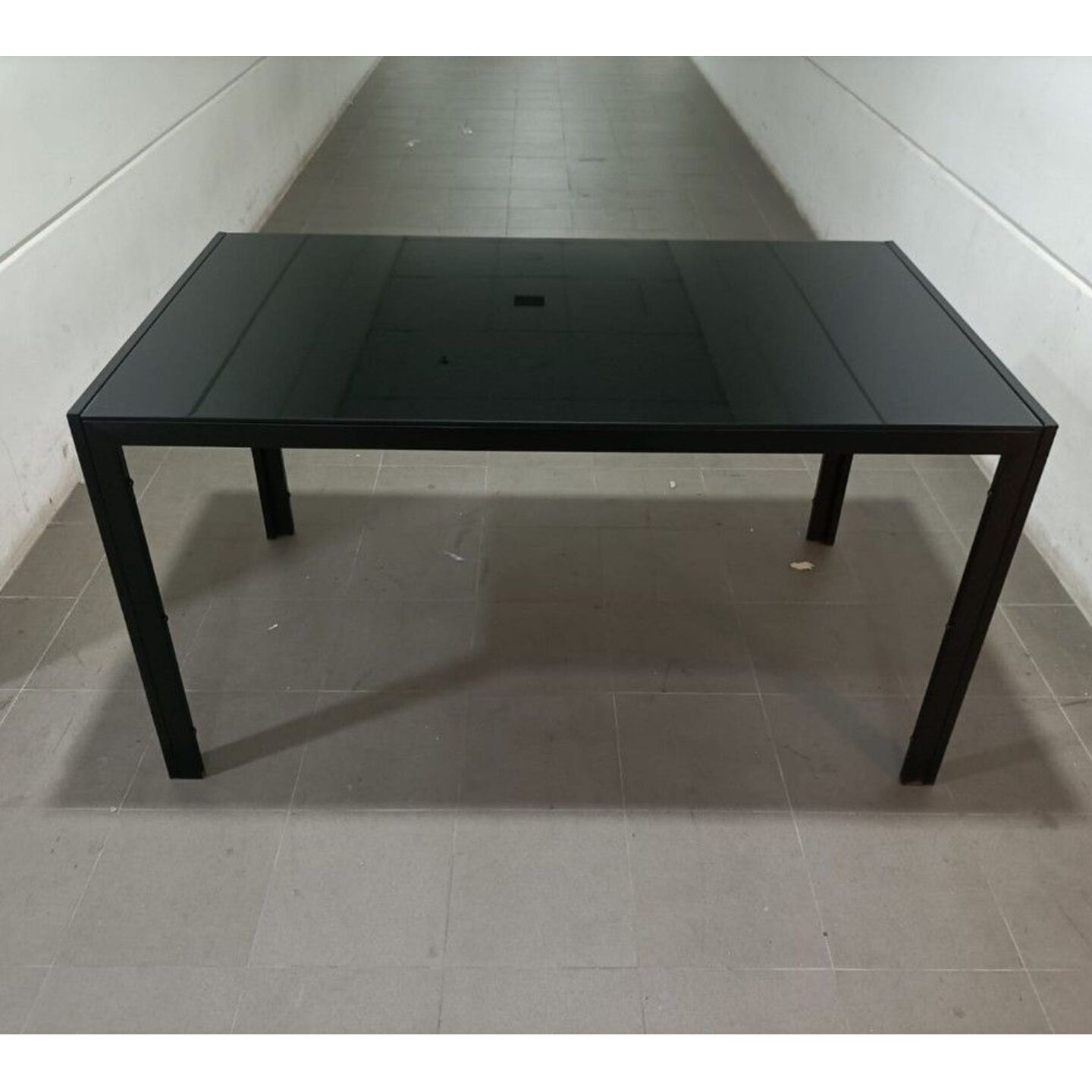 SHONA Black Tempered Glass Dining Table