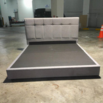 MIUGER Grey Fabric King Size Bedframe