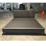 HENSEN Faux Leather King Size Bedframe in Dark Grey