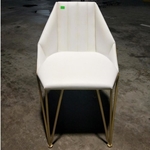 4 piece KRAFT X Frame Dining Chairs in WHITE on GOLD Frame
