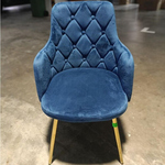 LADA Armchair in BLUE VELVET and GOLD FRAME