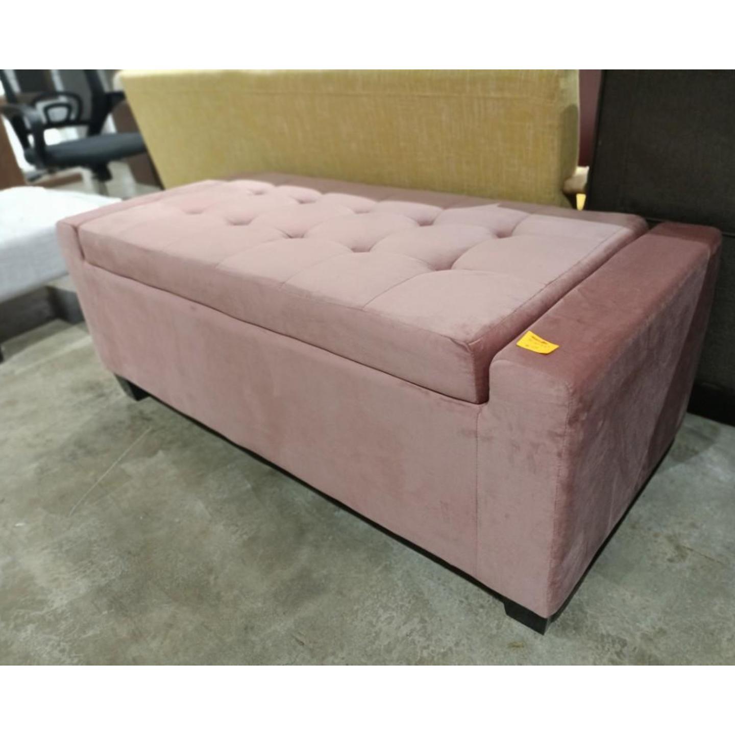 FLAMIN PINK Velvet Storage Bench with Crystal Studs