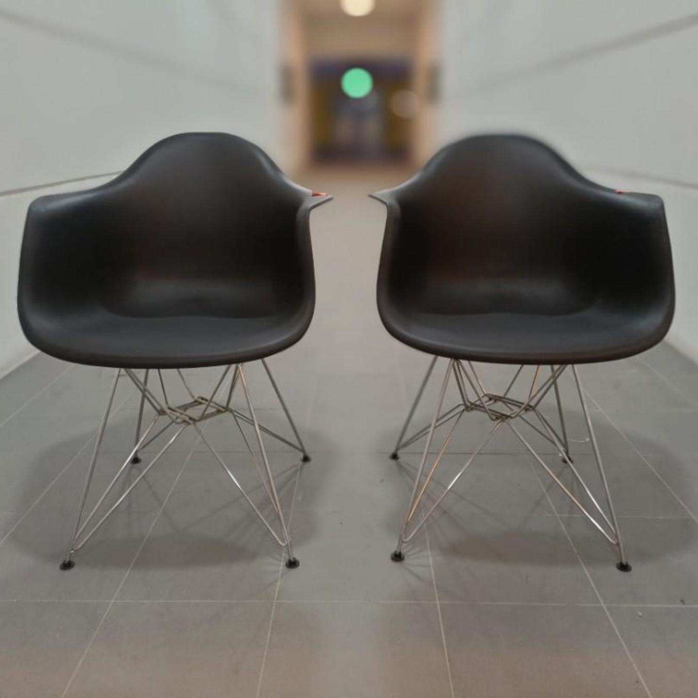 2 x RAYZ Eames Armchair in BLACK with Metal Leg Frame  S$78
