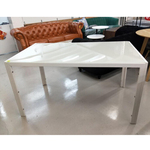SHONA White Tempered Glass Dining Table