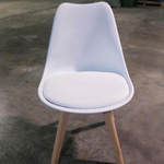 VENZ Designer Chair in WHITE PU with Wooden Frame SET