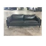 MIWAKE 3 Seater Sofa in BLACK PU