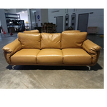 ADERNA Genuine Leather 3 Seater Sofq