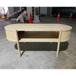 RIGINE RUSTIC Solid Wood Rattan Coffee Table