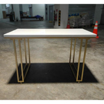 MAXIAM Contemporary Study Table with Gold Frame