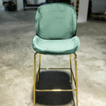 VOLKZ Bar Chair with Gold Frame in EMERALD GREEN