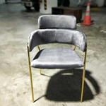 EMMEX Velvet Dining Chair in GREY
