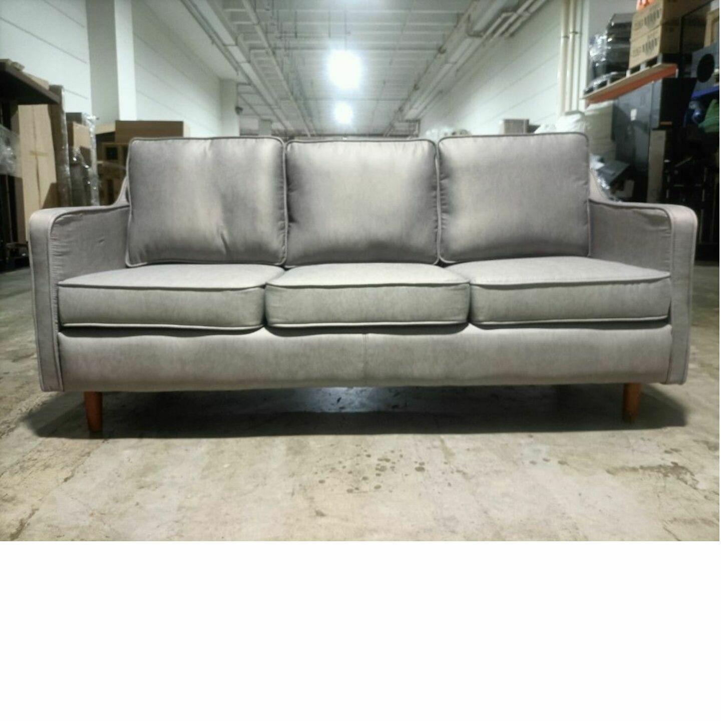 PRE ORDER CAT FRIENDLY VALENTE DESIGNS 3 Seater Sofa in QUARRY GREY TECH LEATHAIRE - Estimated Delivery by End of July 2023