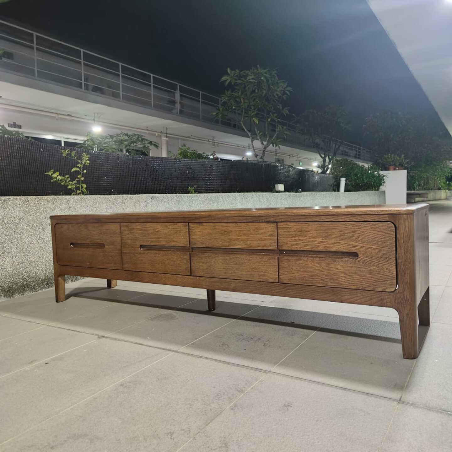 BENHAM Solid Oak Wood TV Console