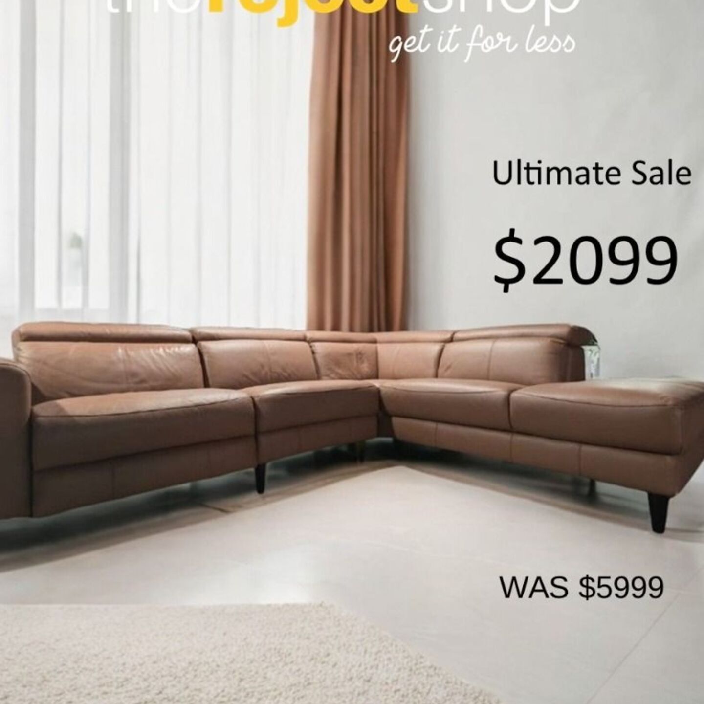 GENESIS L-Shaped Genuine Leather Sofa with Single Electric Recliner