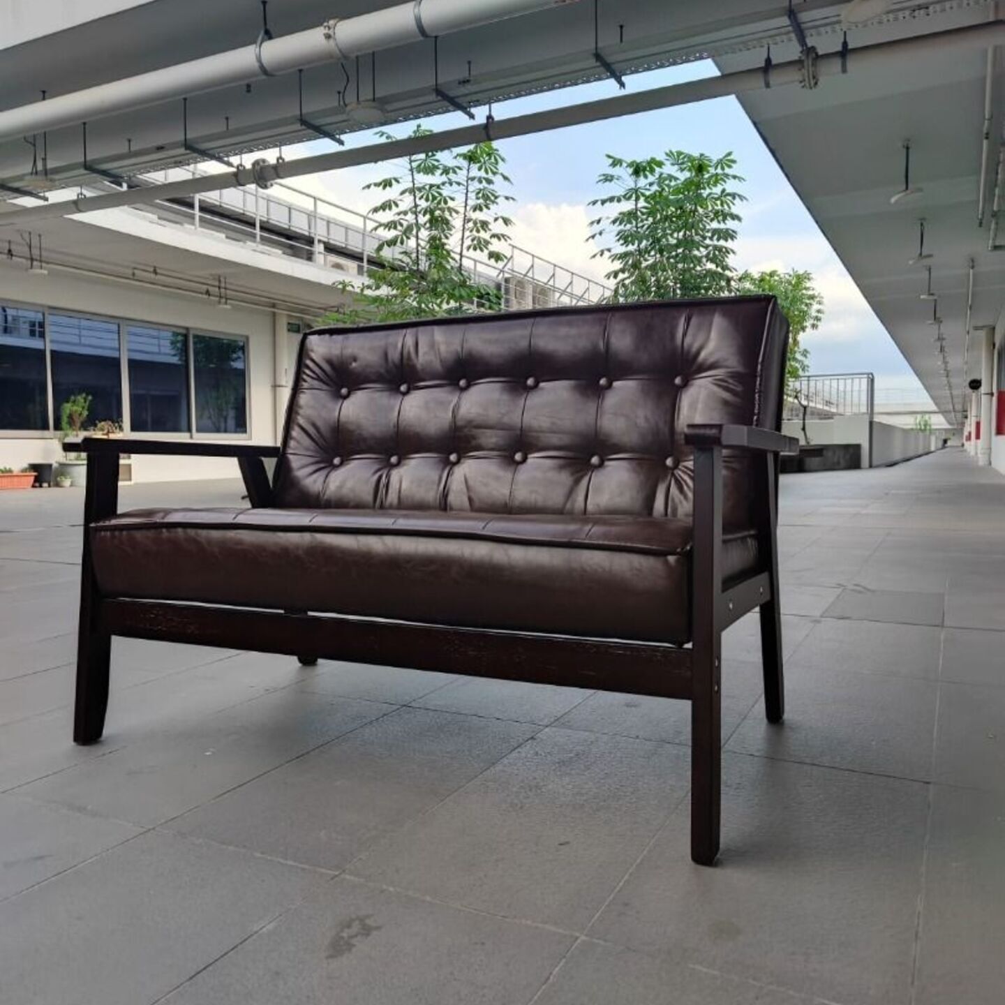 VANZ 2 Seater Sofa in BROWN PU