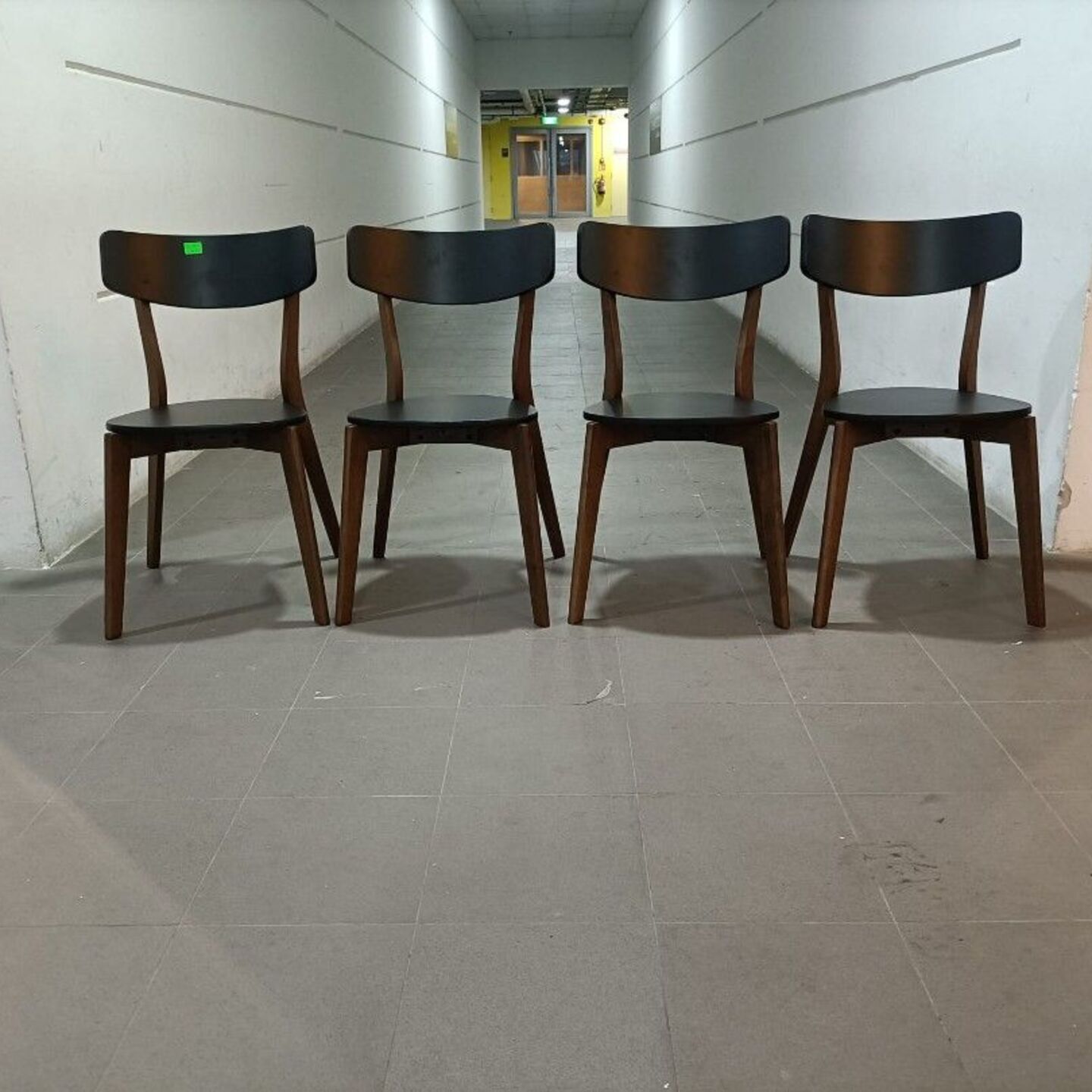 4 x JANG Dining Chairs in BLACK & WALNUT