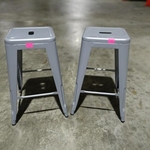 2 x DENVER Metal Bar Stools in SILVER