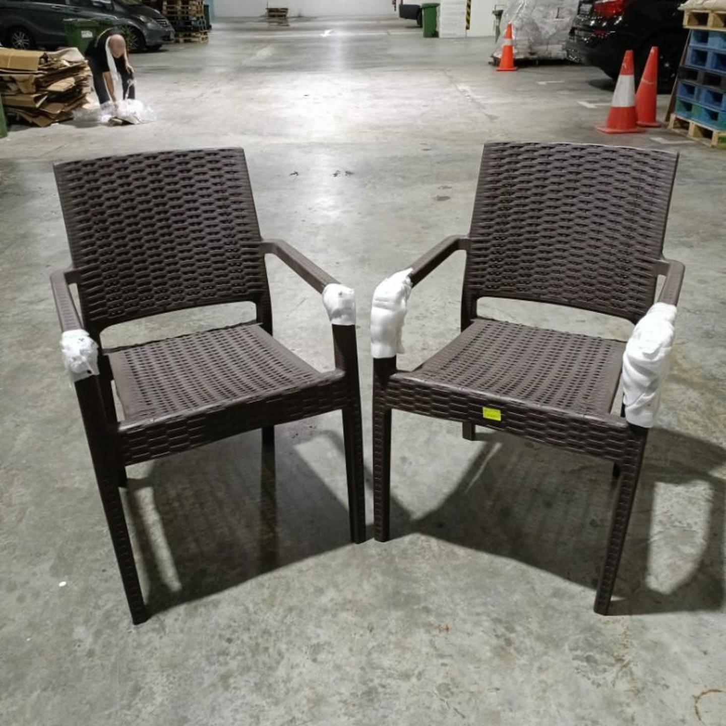 2 x LORRAINE Outdoor Armchair in COFFEE