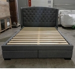 MAJEZTIK Queen Size Storage Bedframe in GREY FABRIC