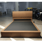 TANDERR King Size Bedframe with Storage Drawers in BROWN FABRIC
